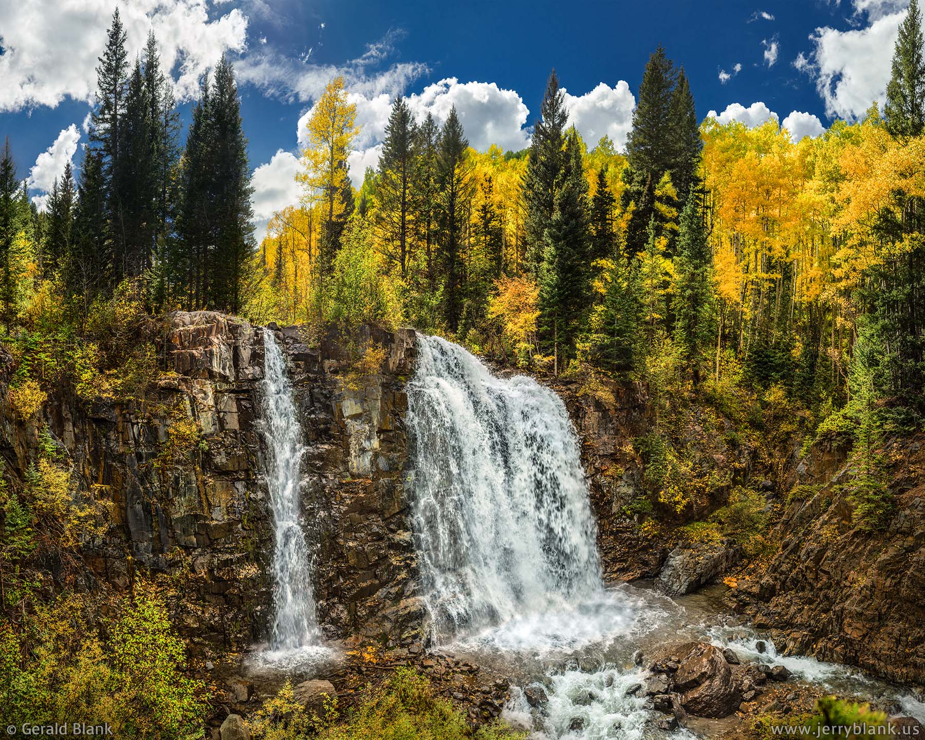 #48830 - Upper Ames Falls on Lake Fork Creek, above Ames, Colorado - photo by Jerry Blank