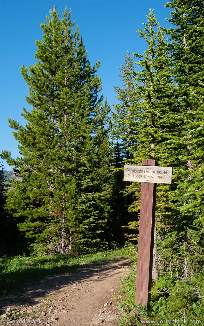 #05572 - Hidden Lake trailhead sign in Montana’s Custer Gallatin National Forest, located at the north end of the Gallatin Range - photo by Jerry Blank