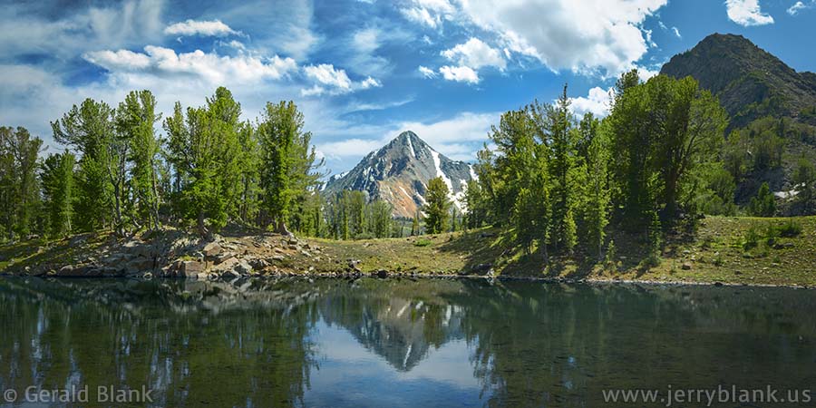 #08937 - Mount Jackson reflected in the Brannan Lakes, Tobacco Root Mountains, Montana - photo by Jerry Blank