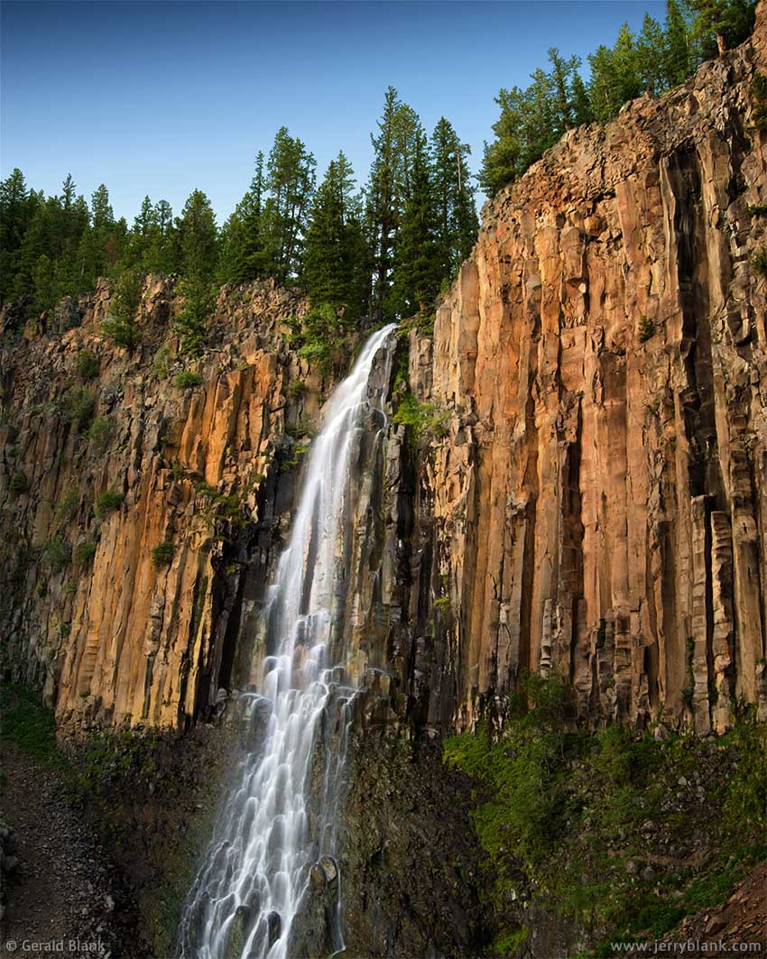 00643 - A summer evening at Palisade Falls in Hyalite Canyon, Custer Gallatin National Forest, Montana - photo by Jerry Blank