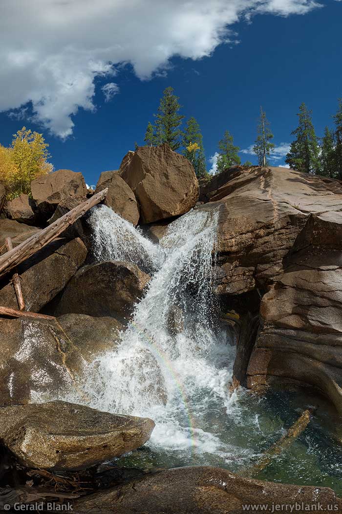 A waterfall at The Grottos, in the White River National Forest near Aspen, Colorado - photo by Jerry Blank